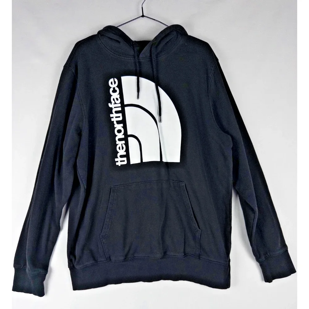 The North Face Hoodie Mens L Black Graphic Print‎ Fleece Outdoor Winter